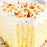 a piece of No Bake Coconut Cream Pie on a plate