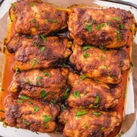 Paprika Chicken in a clear bowl