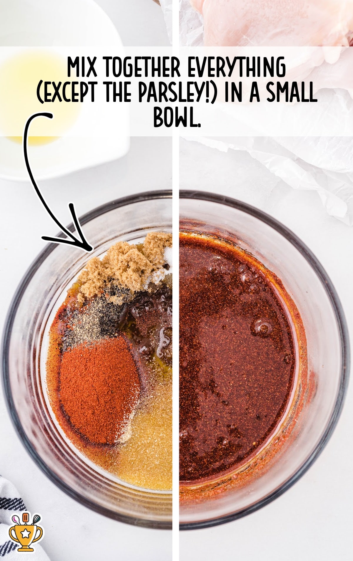 Paprika Chicken ingredients mixed together