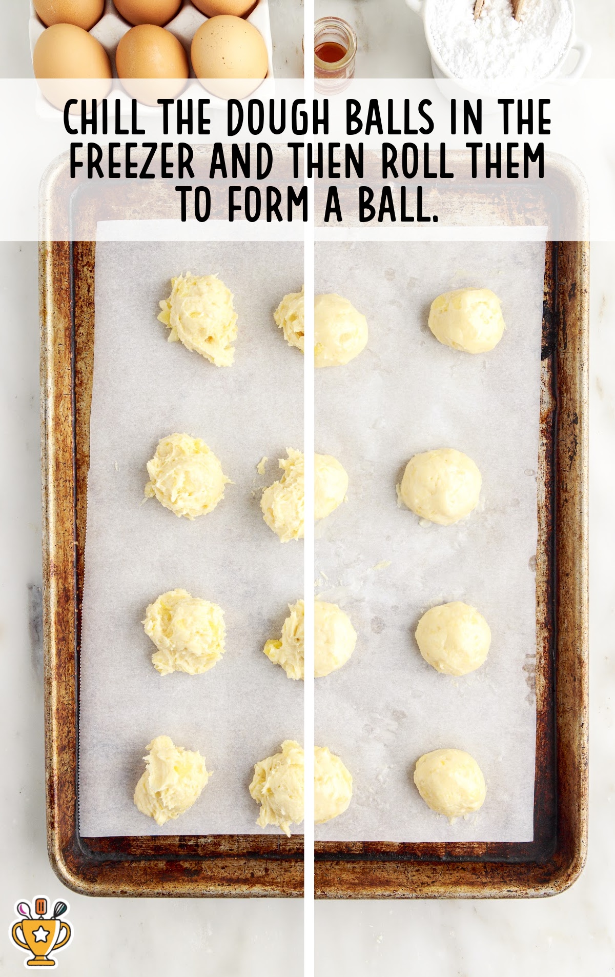 dough balls rolled to form balls