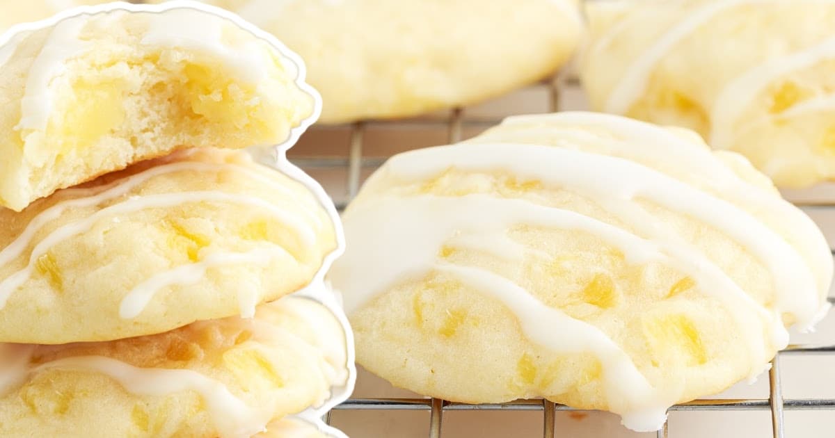 Pineapple Cookies on a cooling rack