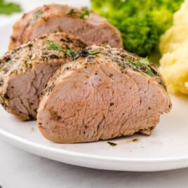 three pieces of pork on a plate