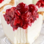 a piece of Raspberry Cream Cheese Pie