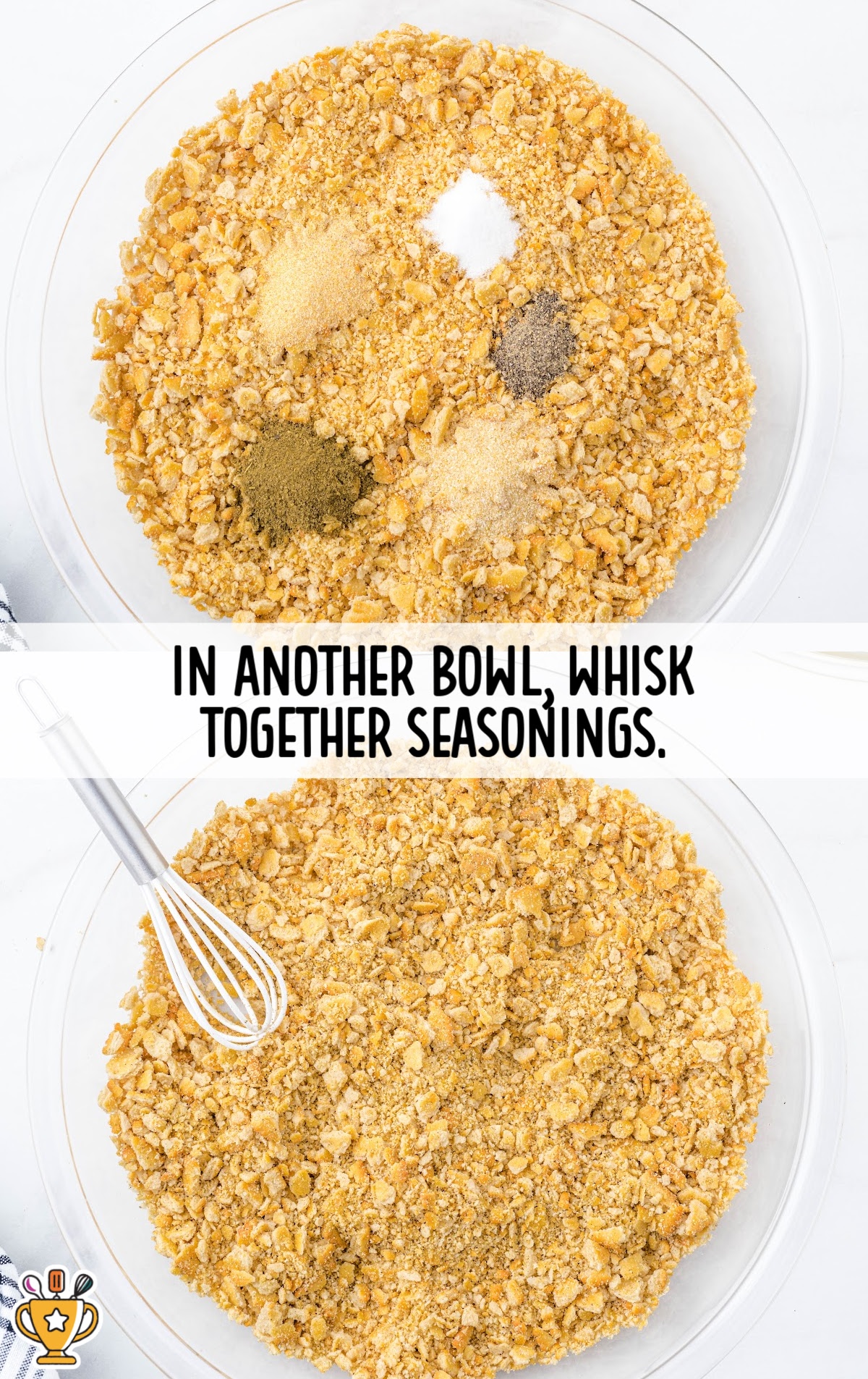 whisking together all seasonings in a bowl