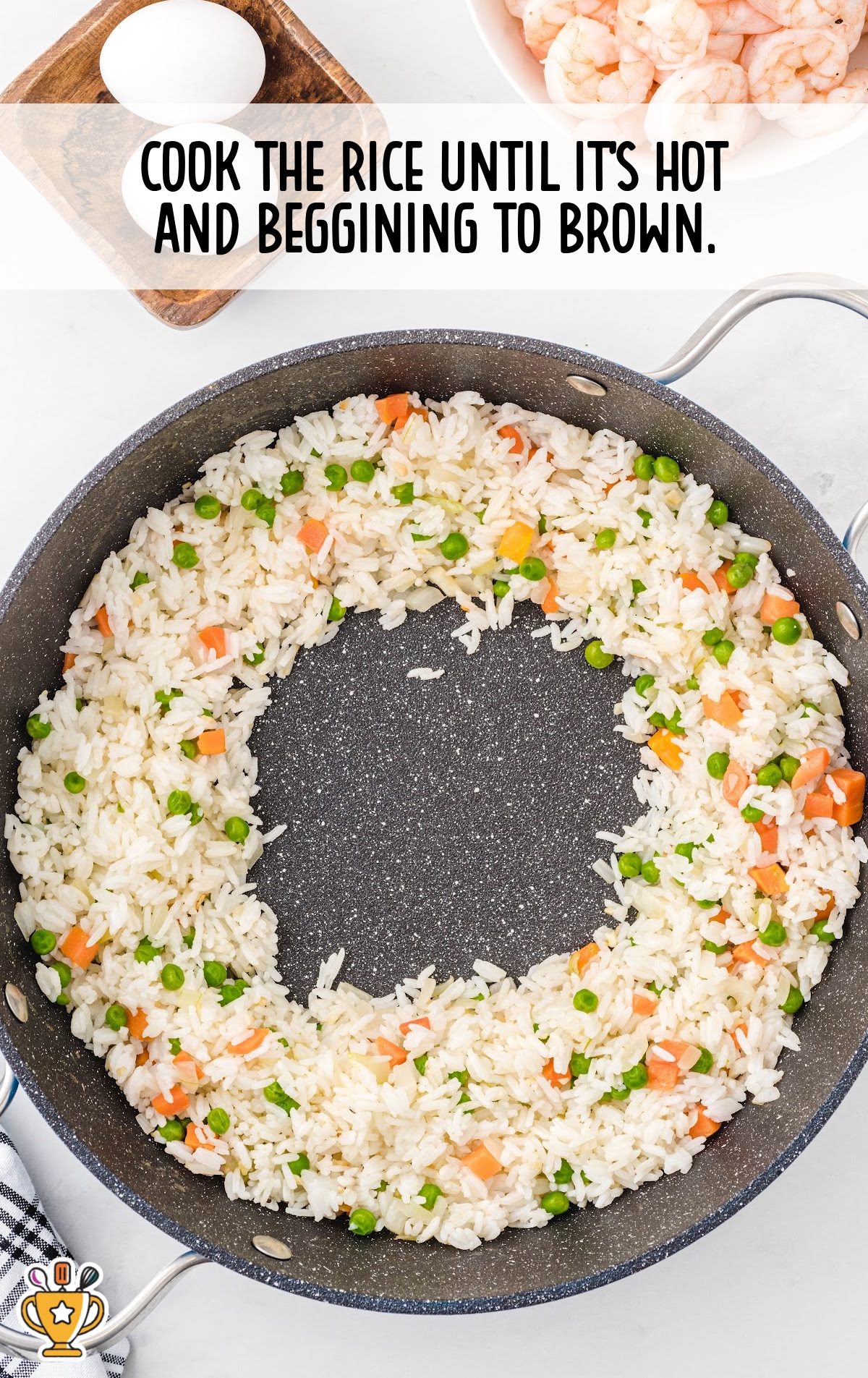 Shrimp Fried Rice in a skillet