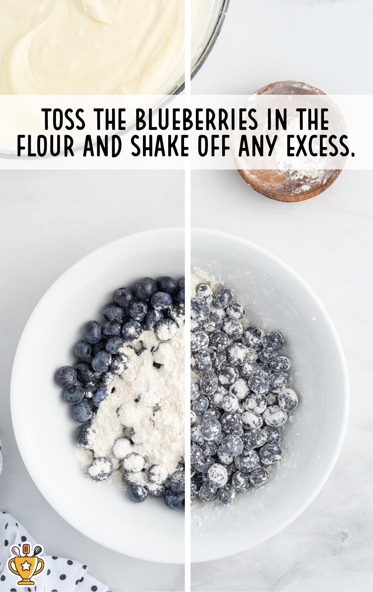 blueberries tossed in the flour