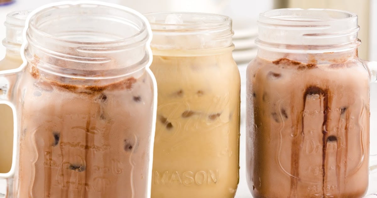 three mugs of Iced Mocha