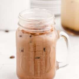 a mug full of Iced Mocha