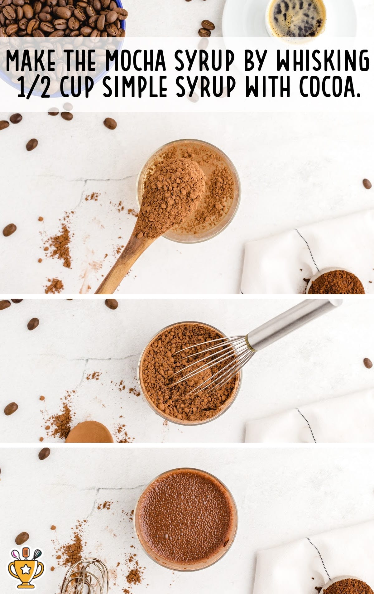 adding cocoa to the cup