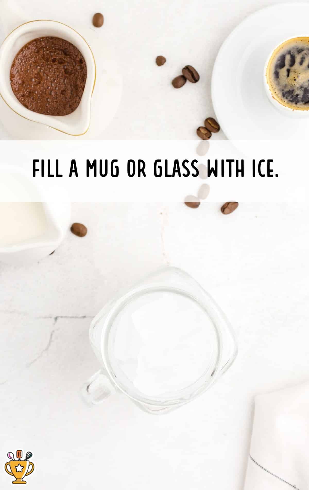 a cup filled with ice