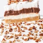 Bright vertical image of chocolate delight with layered textures