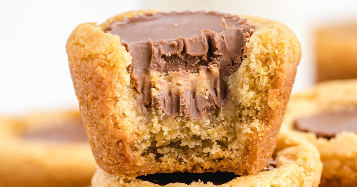 Peanut Butter Cookie Cup with a bite on it