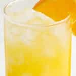 Tall glass of Screwdriver cocktail featured with orange garnish, overlaid with Pinterest-friendly text about the recipe.