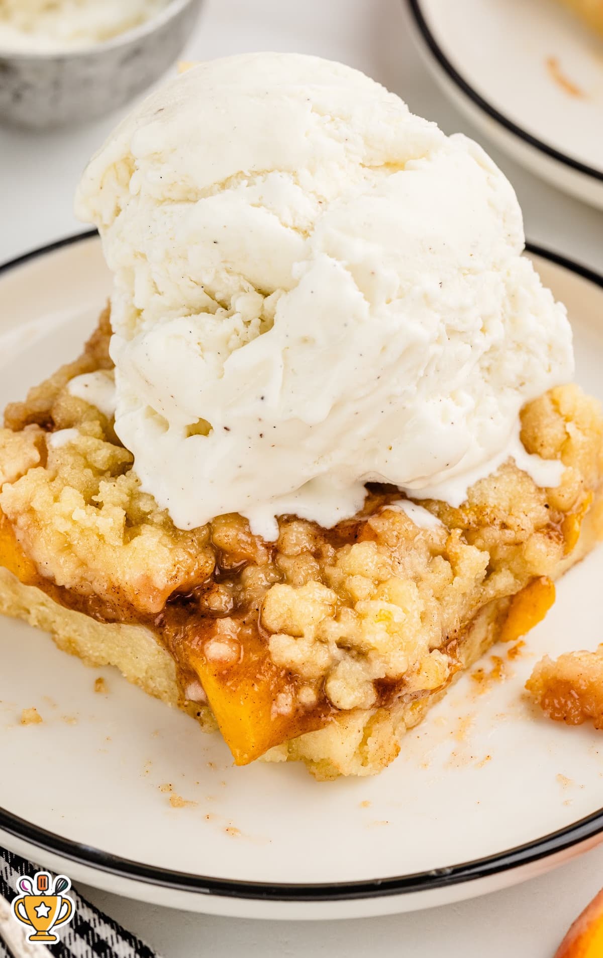 peach bar served on a plate