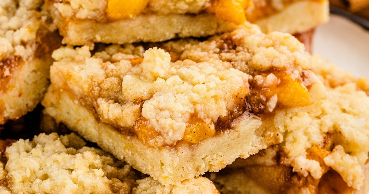 a close up photo of peach bars