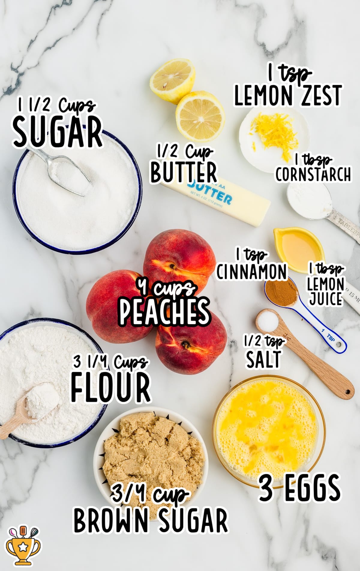 ingredients for making Peach Bars