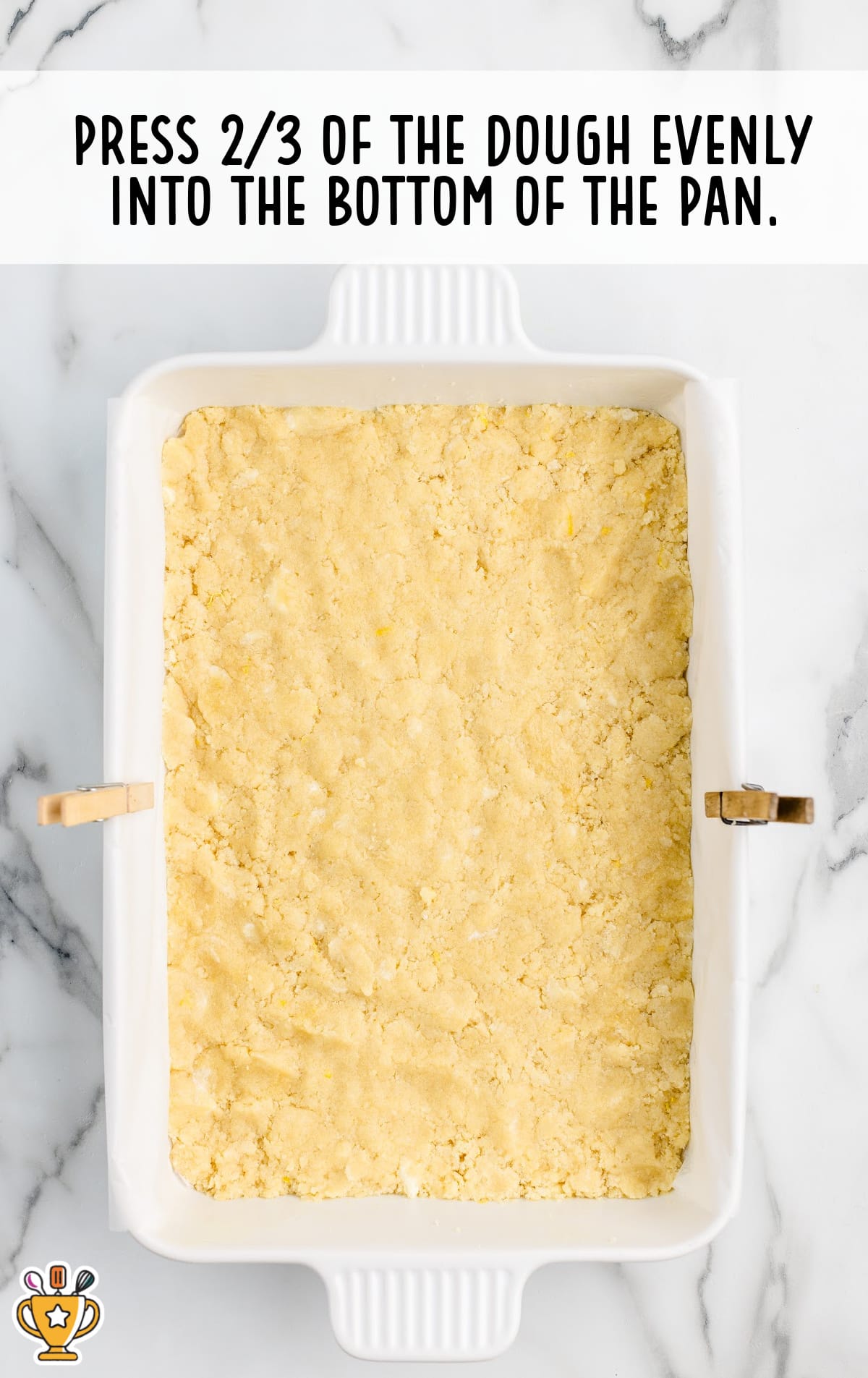 dough pressed into the bottom of the pan