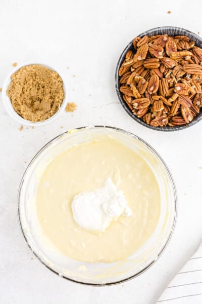 Mix in the sour cream and stir until smooth.