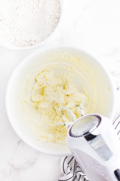 8 Ounces Cream Cheese in a White Mixing Bowl