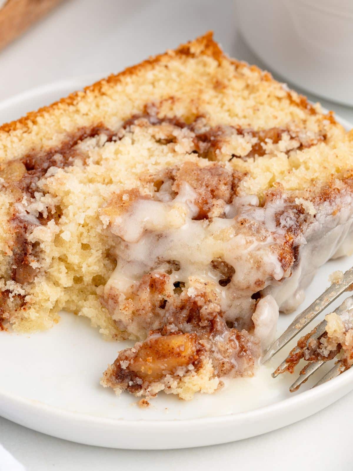 apple fritter bread with cinnamon apple swirl and glaze