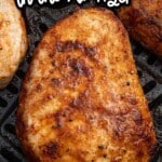Boneless pork chops cooked in the air fryer until juicy inside with a golden brown, seasoned exterior.